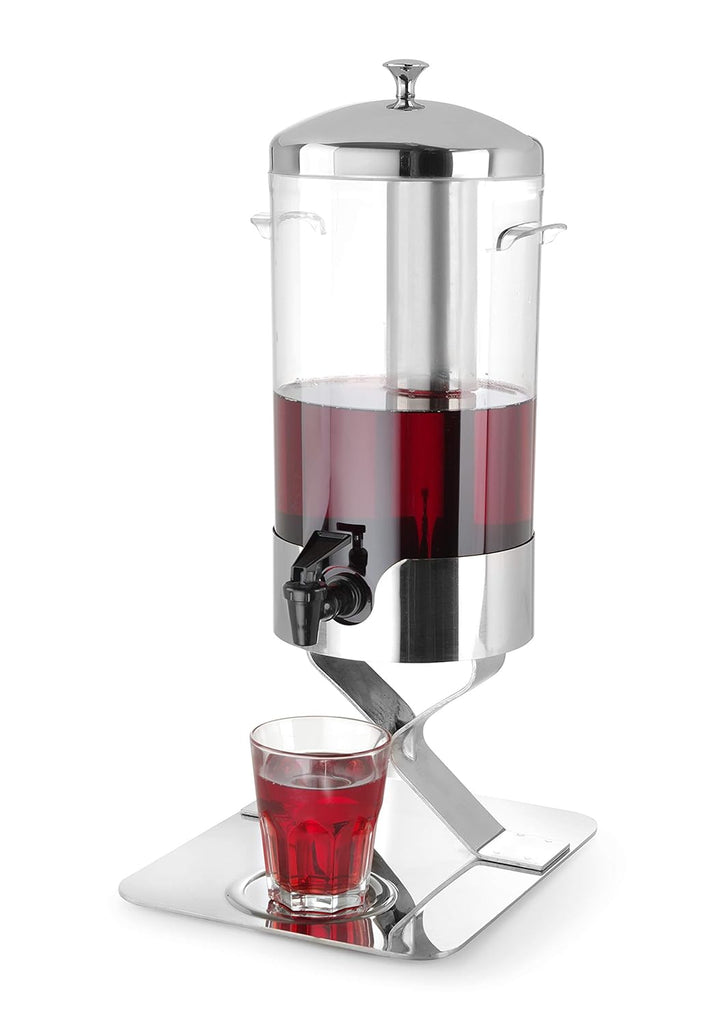 HENDI Saftspender, Wasserspender, Limonadenspender, Inhalt: 5L, 280x220x(H)510mm, Edelstahl, Polycar
