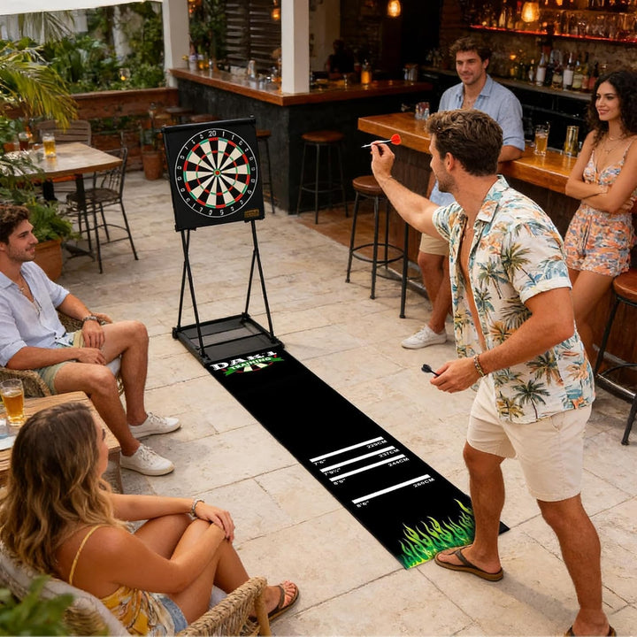 Generisch Dartscheiben Matte | 300x34cm Dartmatte für Boden | rutschfeste Gummis Dartteppich mit Abw