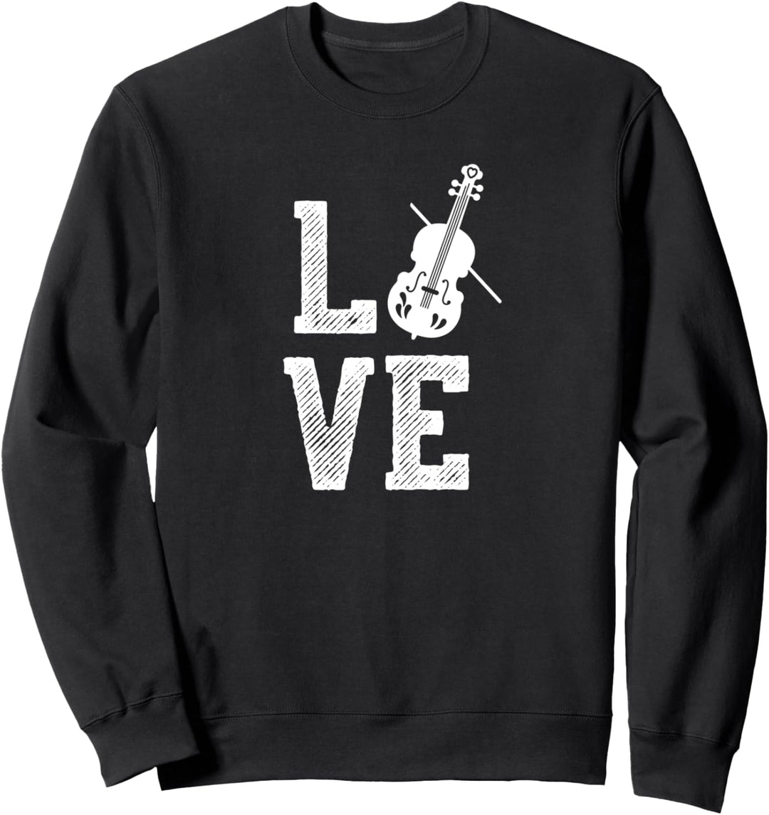 Violine Liebe Geiger Spieler Violine Classic Music Player Sweatshirt