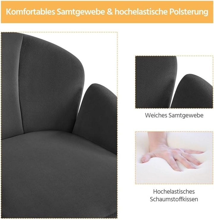 Yaheetech Schreibtischstuhl Ergonomisch Bürostuhl bis 136 kg Belastbar, Drehstuhl Höhenverstellbar C