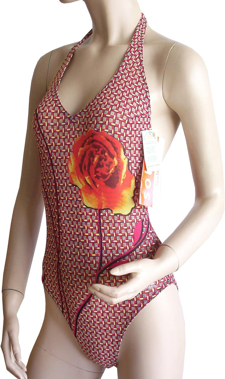 Solar Tan Thru Neckholder-Badeanzug 100803-52 rot, Gr. 38