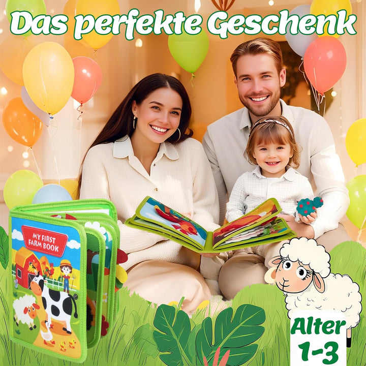 KOGMOW Busy Board Montessori Spielzeug ab 1 Jahr, Quiet Book mit Bauernhof Thema, Montessori Spielze