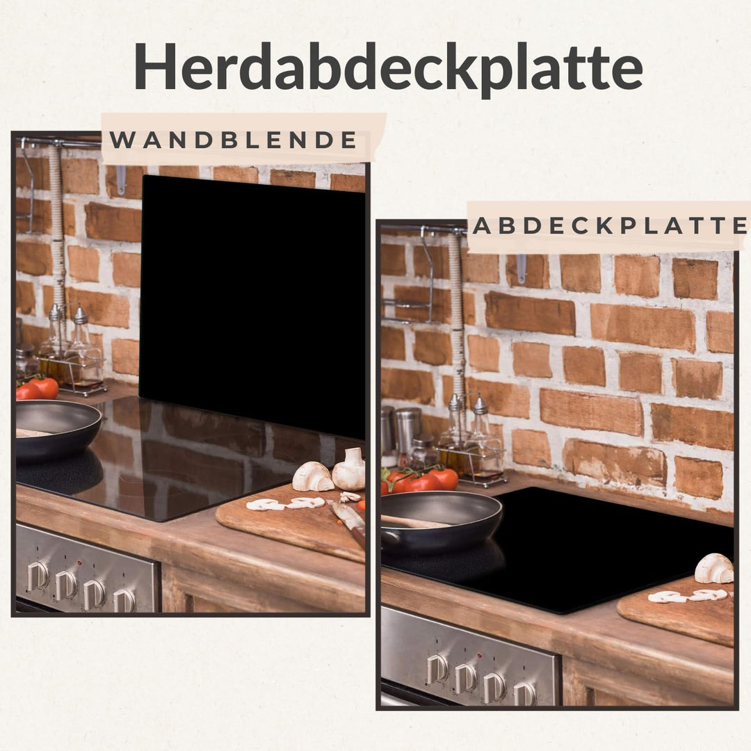 TMK | Herdabdeckplatte 60x52 Einteilig Glas | Elektroherd Induktion Herdschutz | Spritzschutz | Glas