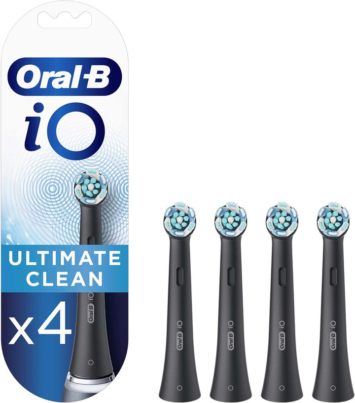 Oral-B iO Ultimate Clean Black Zebbürstenspitze, Packung mit 4 Stück