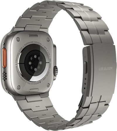 LULULOOK Titan Armband Kompatibel mit Apple Watch Ultra 2/Ultra 49mm, Prämie Titanium Grad 2 Ersatza