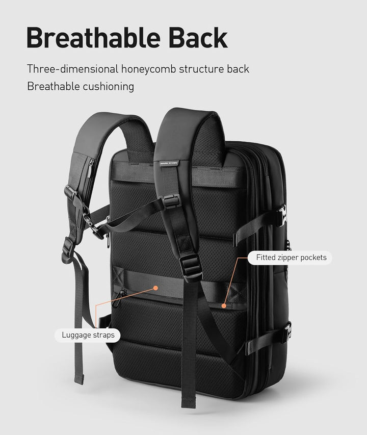 MARK RYDEN Business Rucksack Erweiterbar 20L-35L Hydrophobes Gewebe zum Mitnehmen Laptop für 17,5-Zo