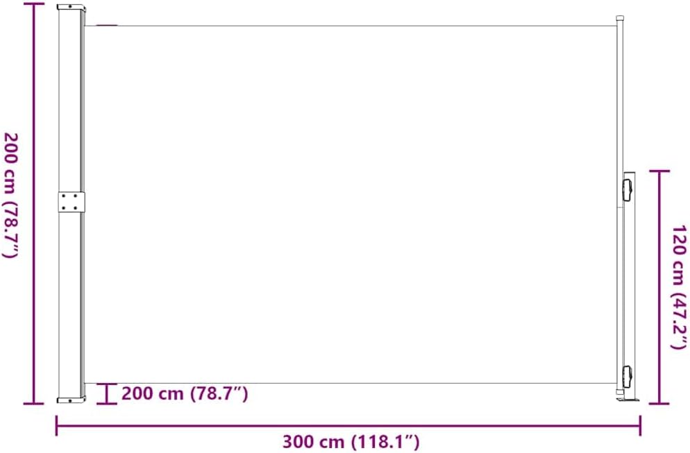 vidaXL Seitenmarkise Ausziehbar UV-beständig Sonnenschutz Sichtschutz Windschutz Seitenrollo Markise
