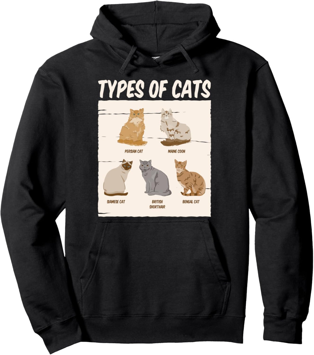Katzentypen, persischer Siamesischer Maine Coon Pullover Hoodie