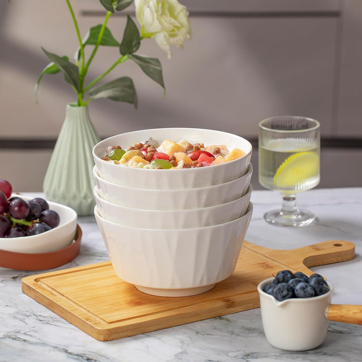 Müslischalen, 4 Stück Müsli Schale Keramik, 700ml Dessertschale, Salatschale für Haferflocken, Suppe
