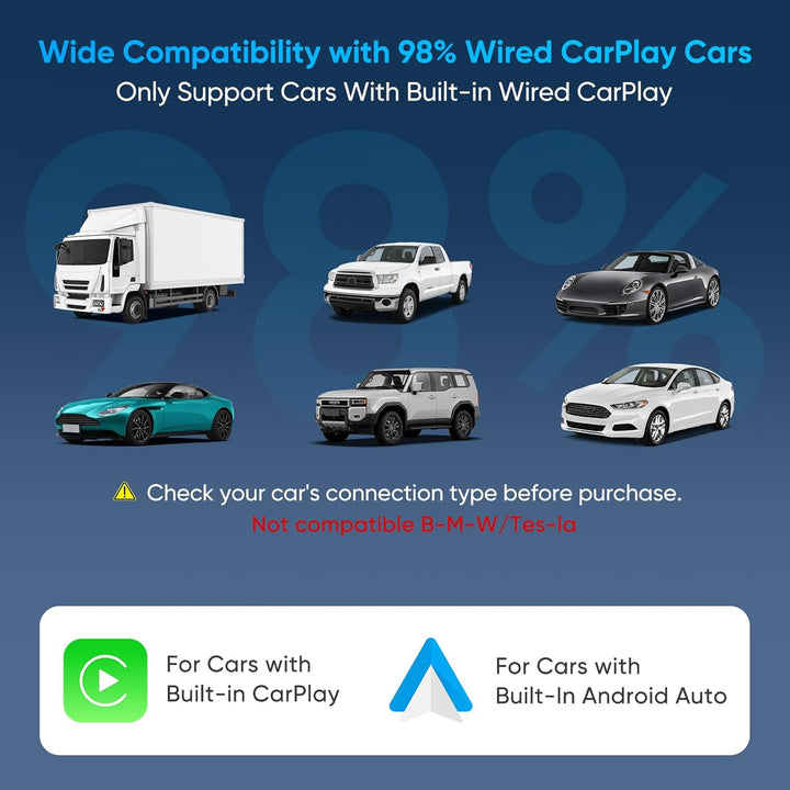 MYPIN 2-in-1 Wireless CarPlay Adapter für iPhone und Android Auto, Plug & Play Konnektivität, Kompat