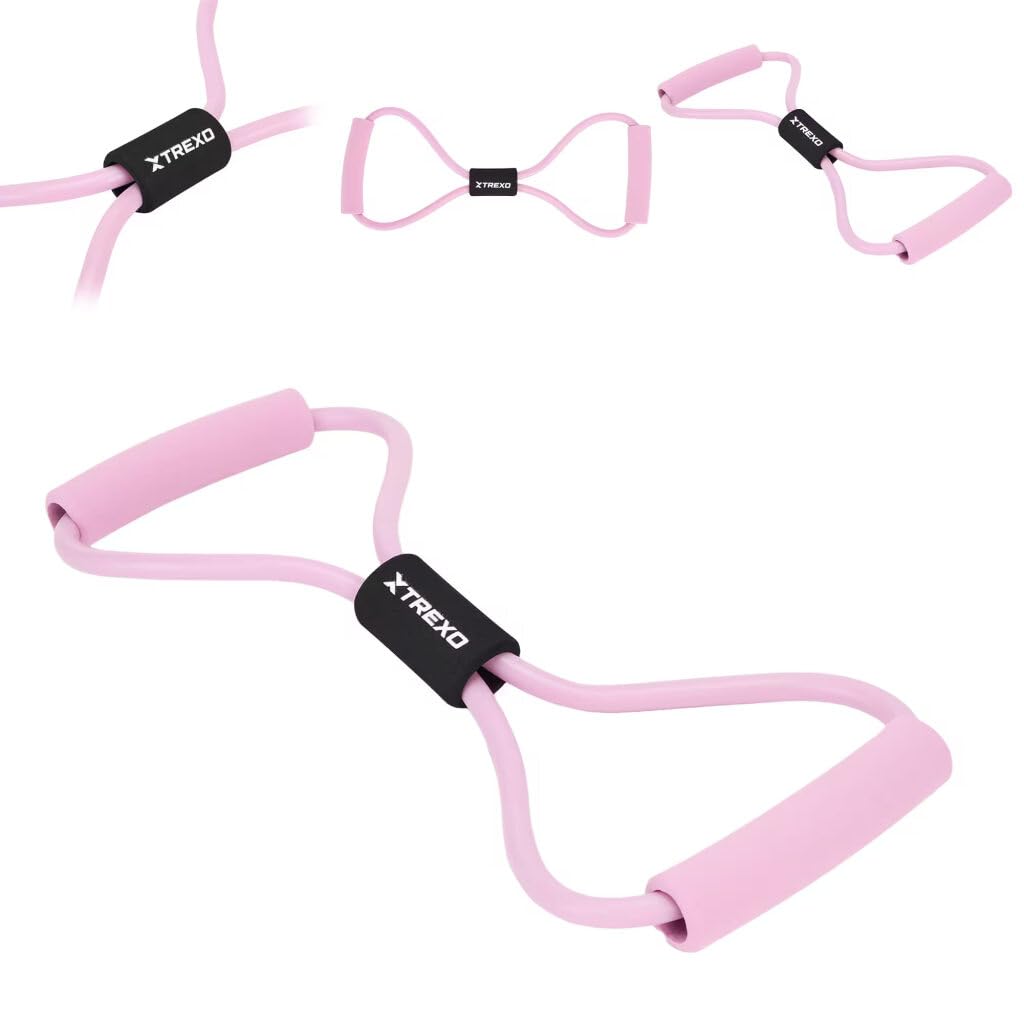 Fitness Expander mit Griffen – Widerstandsband aus TPR & Schaumstoff – 100 cm – Elastisches Training