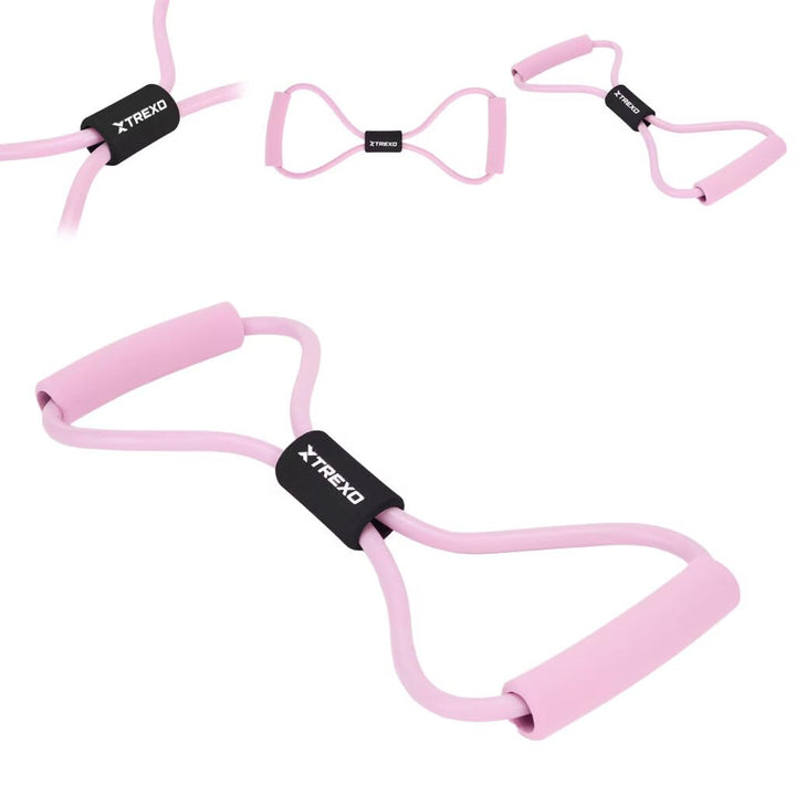 Fitness Expander mit Griffen – Widerstandsband aus TPR & Schaumstoff – 100 cm – Elastisches Training