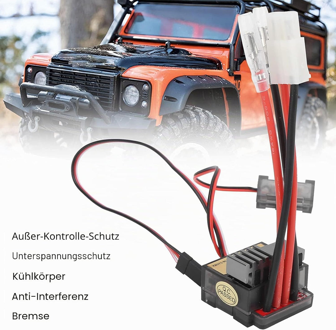 ESC RC-Bürstenregler, 7,2-16 V ESC Elektronischer Geschwindigkeitsregler Hochspannungs-Zweiwege-Gesc
