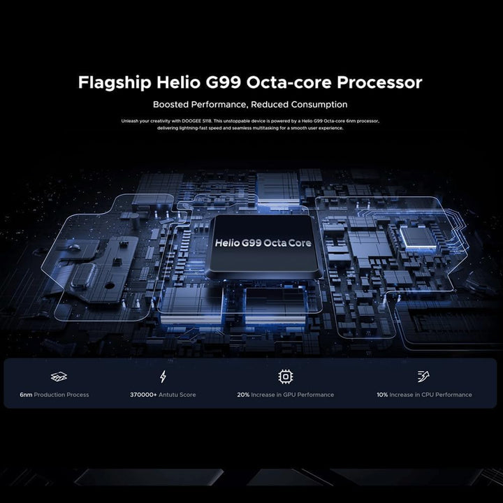 DOOGEE S118 Smartphone ohne Vertrag, Helio G99 Octa Core 20GB + 512GB, 10800mAh Akku / 33W, Robustes