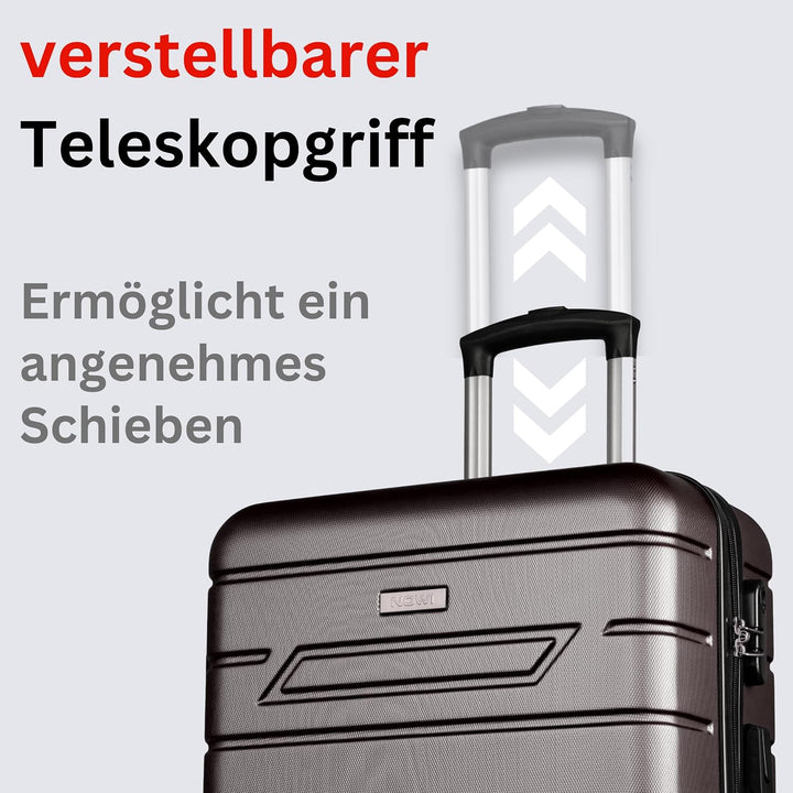 NOWI Bergamo Reisekoffer - Wasserabweisend, 8 Rollen 360° Drehbar, Teleskopgestänge, Voll gefütterte