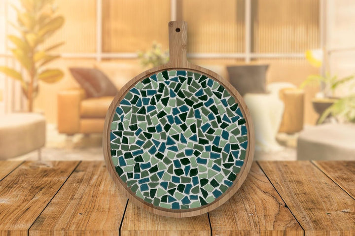 Little Creations mosaik Servierbrett Rund | DIY Bastelset Erwachsene | Gestalte deine eigene Servier