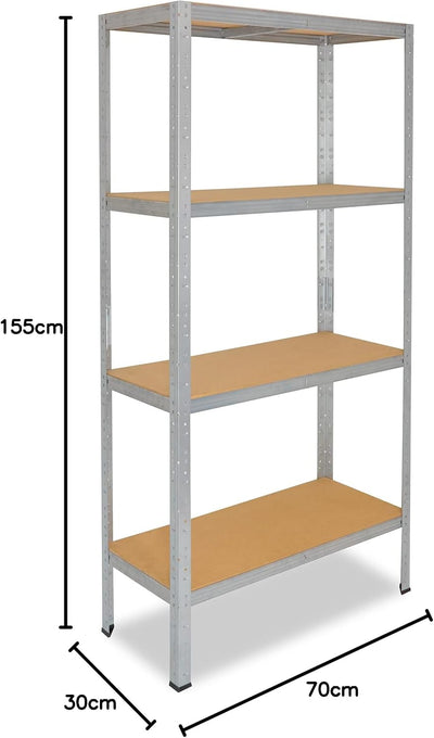 shelfplaza® 155x70x30cm Home Schwerlastregal verzinkt/Metallregal mit 4 Böden/Kellerregal Metall, Ga