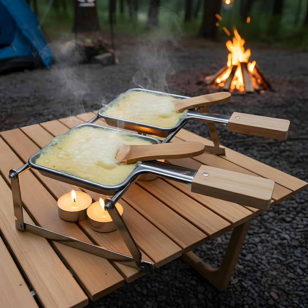 Quadratische Form Edelstahl Keine Beschichtung Mini Raclette GrillPfanne Käse Pfanne Raclette Ersatz