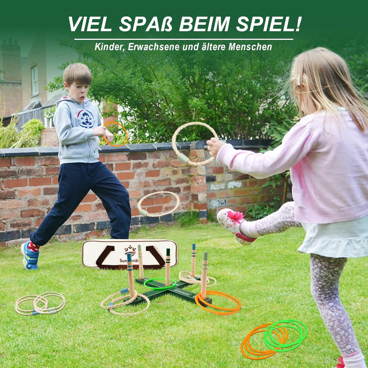 Ringwurfspiel-Set aus Holz, Strandspiel für Kinder, Erwachsene und die ganze Familie, inklusive Wurf