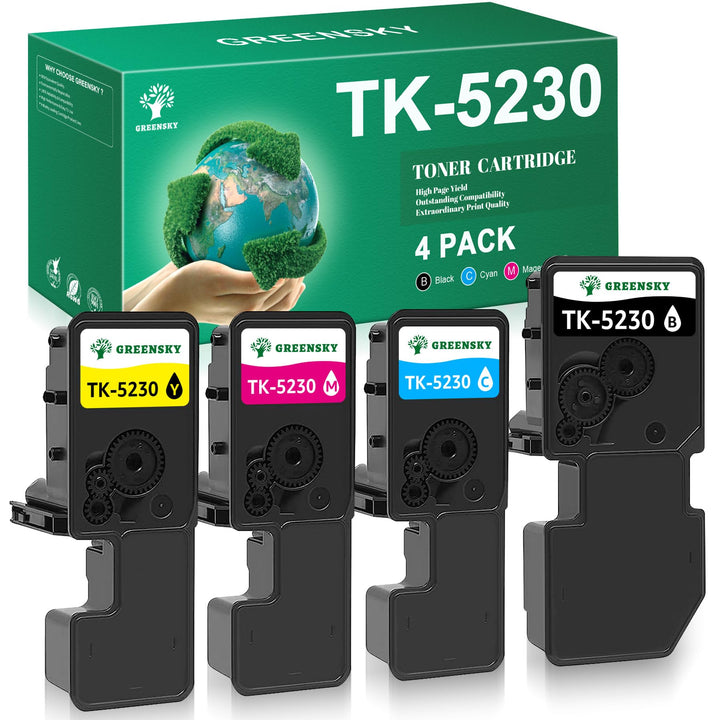 GREENSKY TK5230 Toner Kompatibel für Kyocera TK-5230 TK 5230 TK-5230K TK-5230C TK-5230M TK-5230Y für