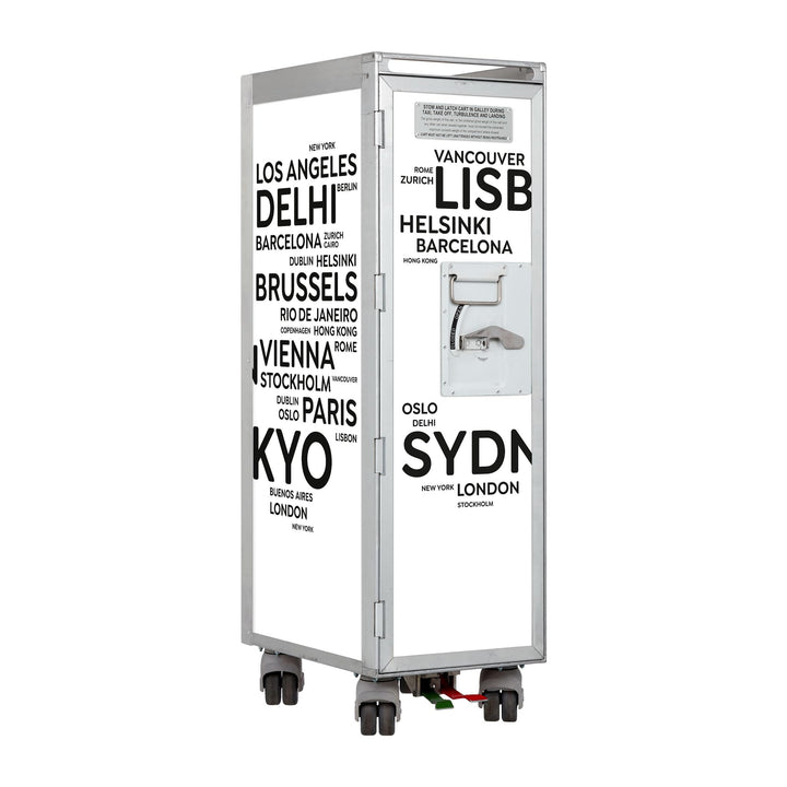 Flugzeugtrolley City Weiss (Originalrollen), Gebrauchtes Original aus der Luftfahrt - ausgemustert u