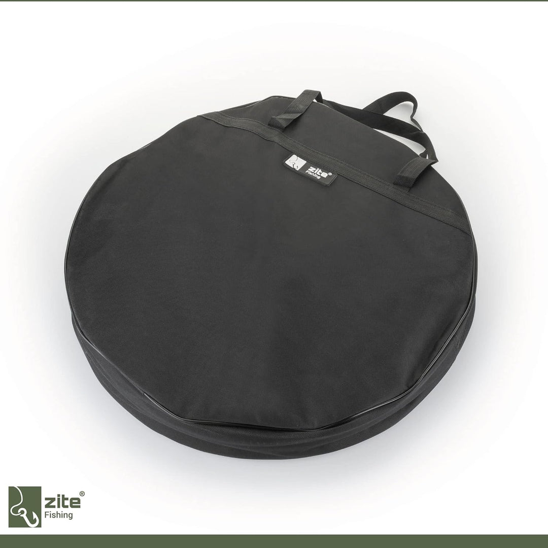 Zite Fishing Setzkescher Gummiert 3,50m | Fischnetz Setz Ansitz mit Tasche &amp; Erdspeer | Fischschonen
