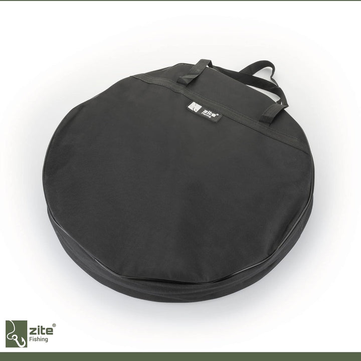 Zite Fishing Setzkescher Gummiert 3,50m | Fischnetz Setz Ansitz mit Tasche &amp; Erdspeer | Fischschonen