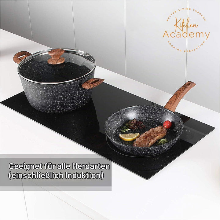 Kitchen Academy Induktions Töpfe Set - Pfannenset mit deckel - töpfe &amp; pfannen set ohne PTFE und PFO