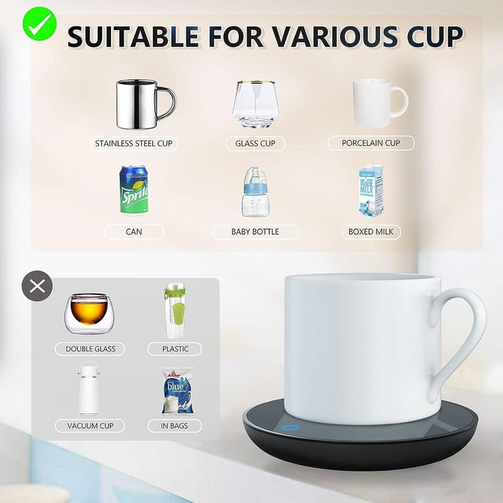 GARMEE Elektrischer Kaffeewärmer kaffetasse warmhaltend - Smart Schreibtisch Tassenwärmer mit 2 Temp