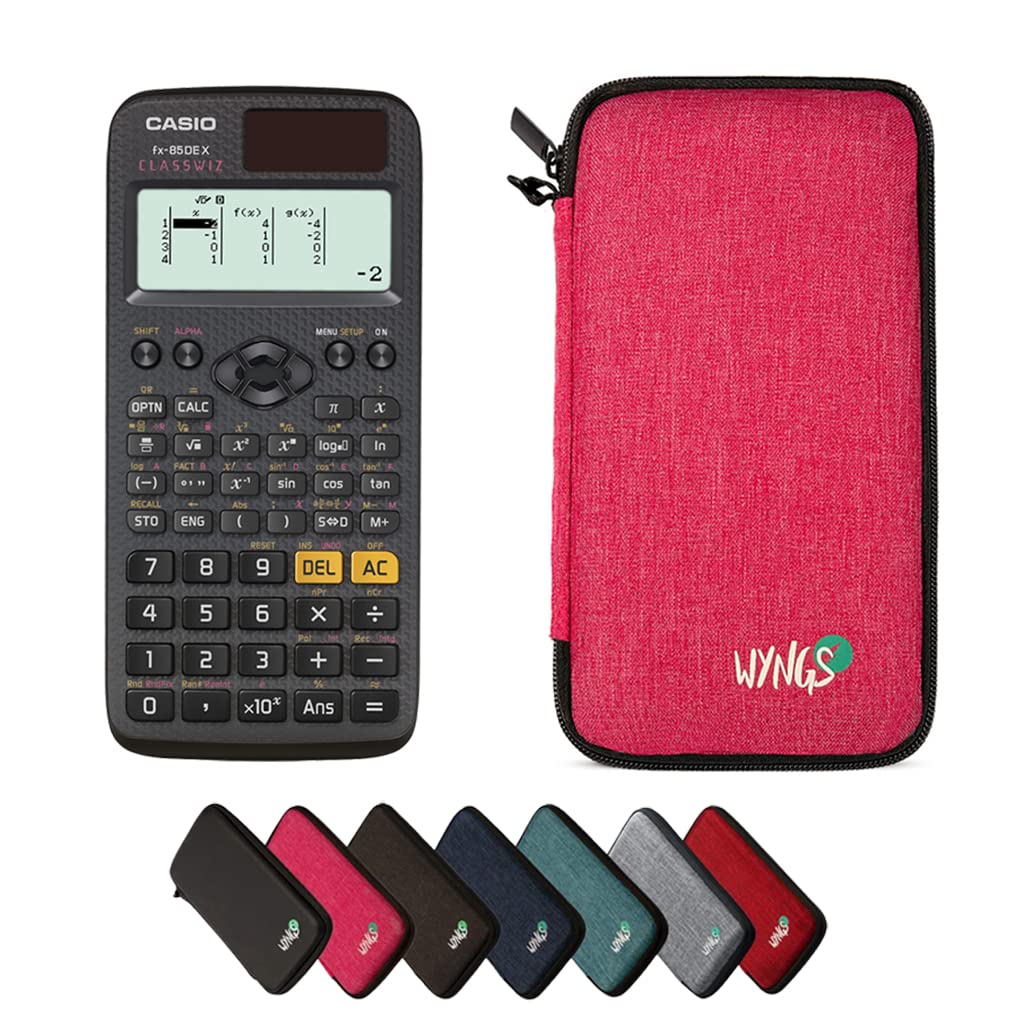 CALCUSO Sparpaket: Casio FX-85DE X ClassWiz technisch-wissenschaftlicher Taschenrechner + WYNGS Schu