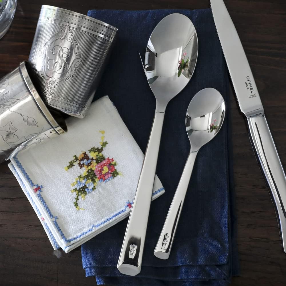 Opinel Schachtel mit vier Löffeln Perpétue aus Edelstahl, leicht zu reinigen, praktisch, 254617