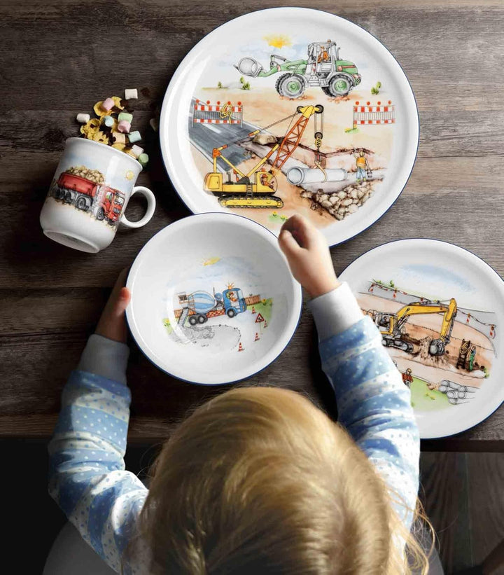 Seltmann Weiden Compact Kindergeschirrset 5-teilig, Teller-Set Schale und Becher für Kinder, Kinders