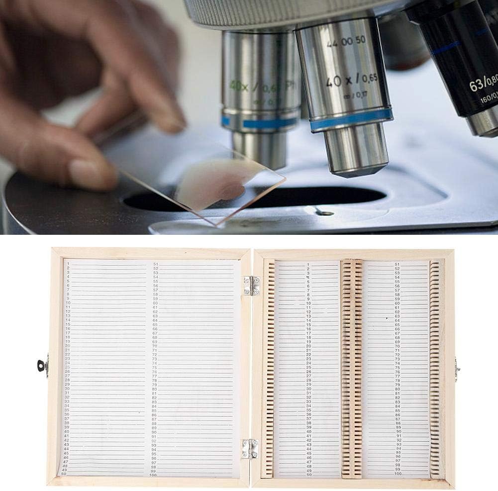 100PCS Reines Massivholz handgefertigt Biologie Glas vorbereitet Mikroskop Objektträger Proben Holzd