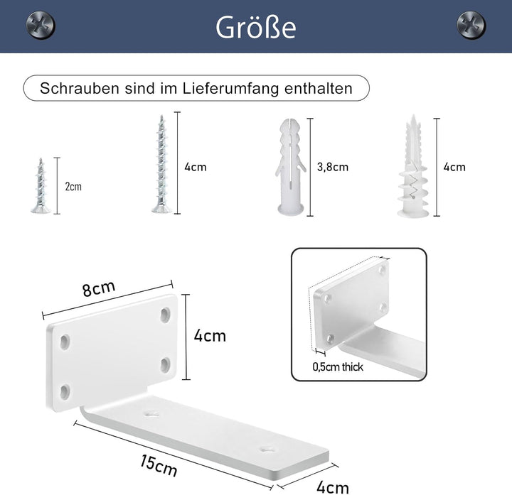 MLOQI 2 stück Regalhalterung, Regalwinkel Schwerlast, Regalhalter Metall, Schwerlastwinkel Wandhalte