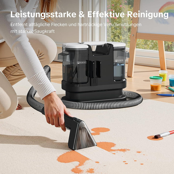 Polsterreiniger Gerät Nasssauger, 20kPa 600W Teppichreiniger Waschsauger Fleckenreiniger mit grossem