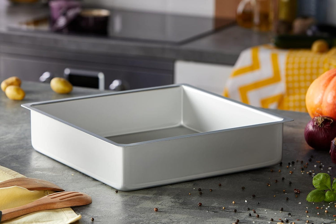 PME Quadratische Backform aus eloxiertem Aluminium, 305 x 305 x 76 mm SQR123 silber 30 x 30 x 7.5 cm
