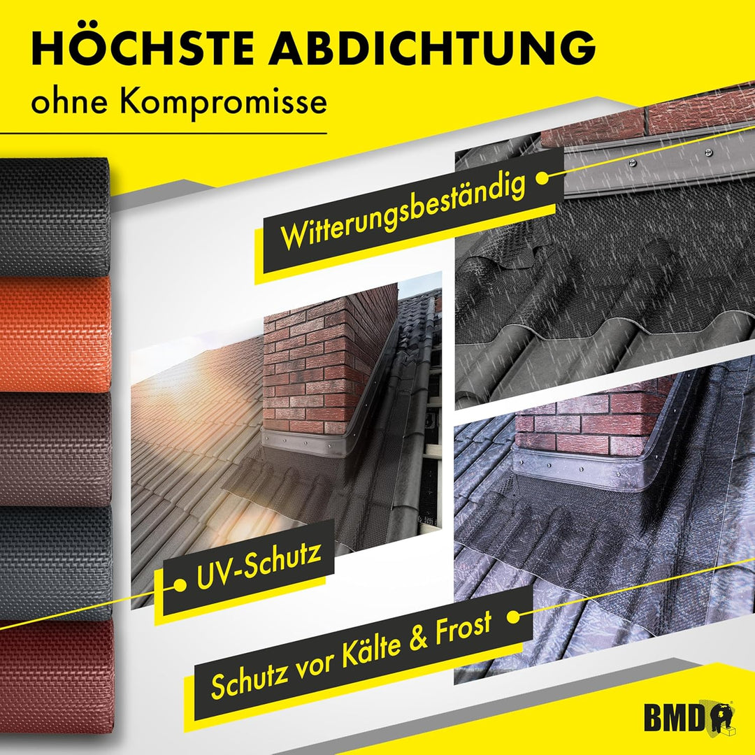 BMD 3D Kaminanschlussband Wandanschlussband 300 mm x 5 m (anthrazit RAL 7016) Kaminanschluss Wandans