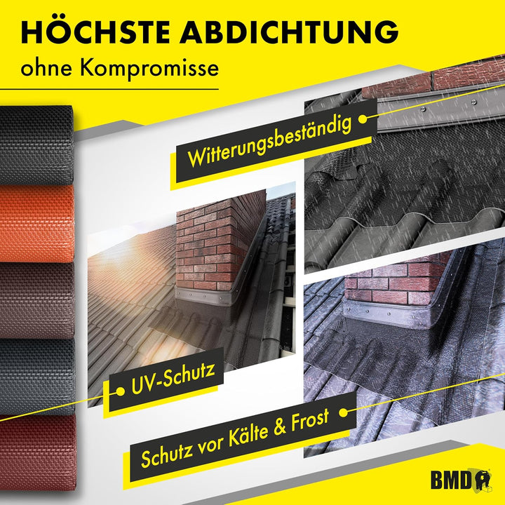 BMD 3D Kaminanschlussband Wandanschlussband 300 mm x 5 m (anthrazit RAL 7016) Kaminanschluss Wandans