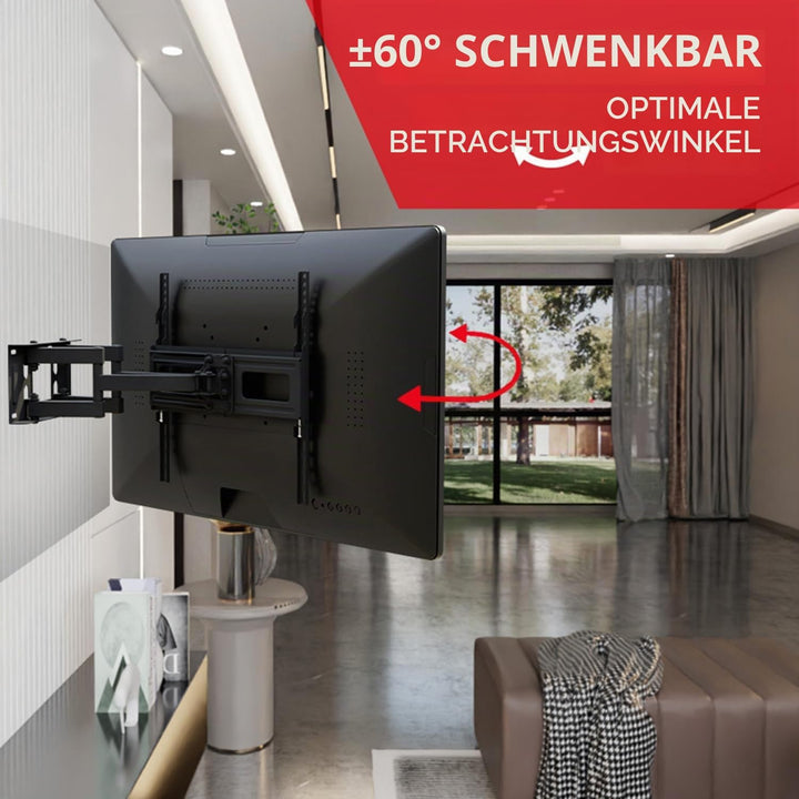 Maclean TV-Wandhalterung für 32-75" Fernseher bis 50 kg | neigbar, schwenkbar, Abstand 80-380 mm | V