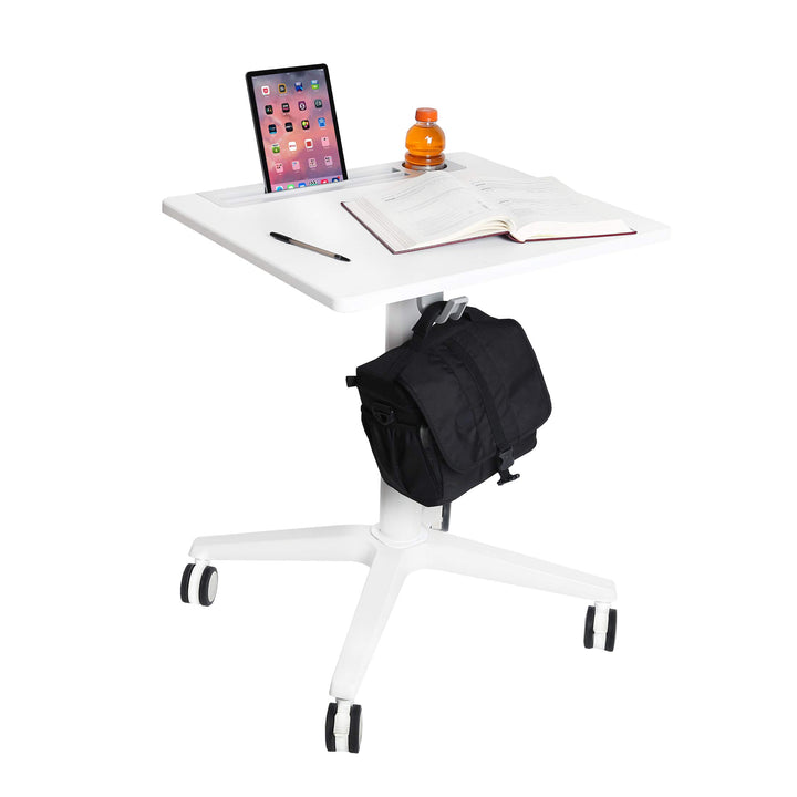Seville Classics Höhenverstellbarer Tisch, Aluminium, 65 cm x 55 cm x 77.5 bis 115.8 cm (LxBxH) 65 x