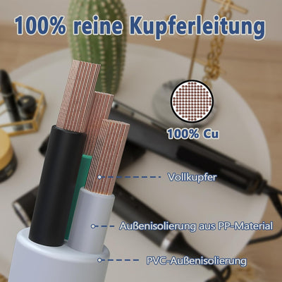 Verlängerungskabel 10m Kabel Überspannungsschutz - IP44 Wasserdicht Innen Verlängerungskabel - Isoli