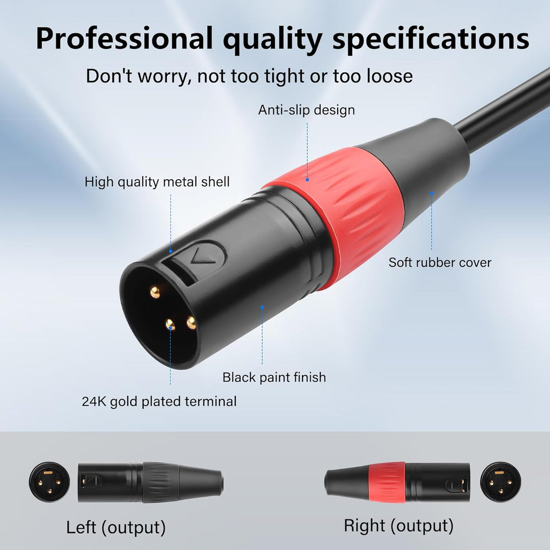 SinLoon USB-A Stecker auf Dual XLR Stecker Audiokabel Mit eingebautem 32-Bit/384-kHz-DAC-Chip Stereo