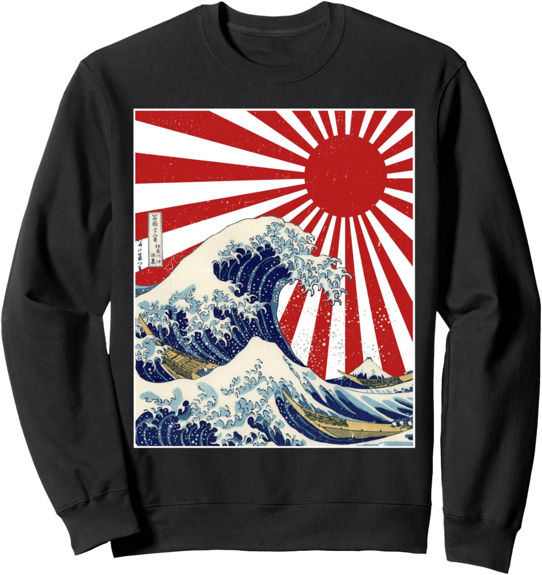 Grosse Welle Japan Anime Manga Japanische Sonne Kanagawa Wave Sweatshirt