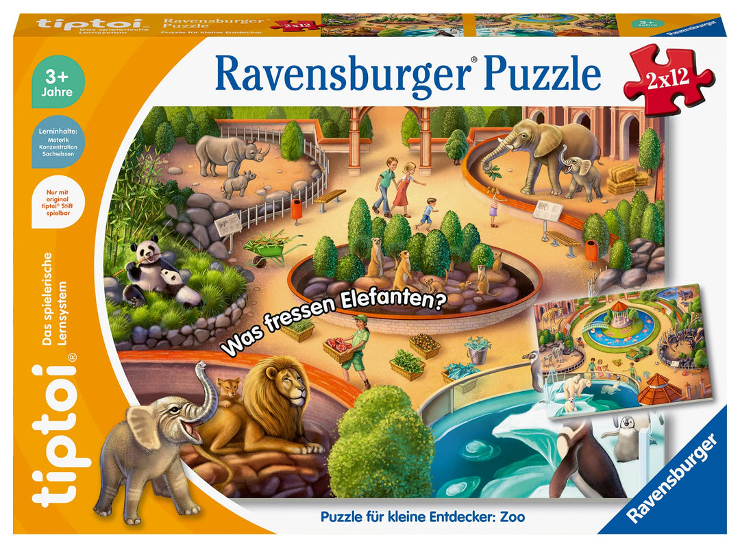 Ravensburger tiptoi Puzzle 00138 Puzzle für kleine Entdecker: Zoo, Kinderpuzzle ab 3 Jahren, für 1 S