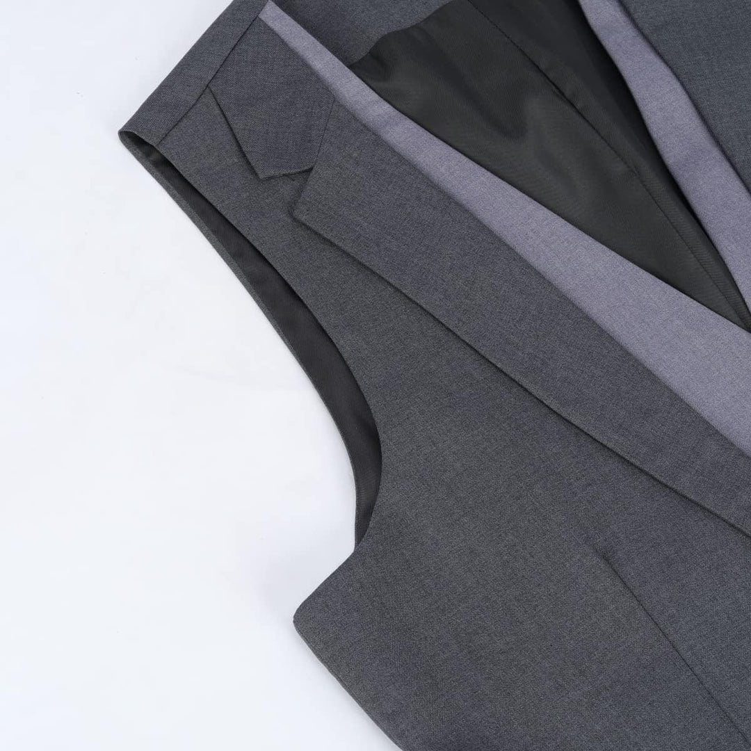 Allthemen Herren Anzugweste mit Schichten V-Ausschnitt Western Weste Slim Fit Layered Herrenweste Bu