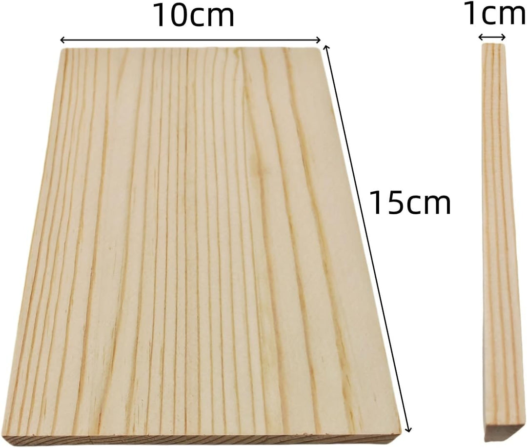 Rechteckige Holzbretter, unlackierte Holzblöcke zum Basteln, 15 x 10 x 1 cm, blanko, zum Schnitzen,