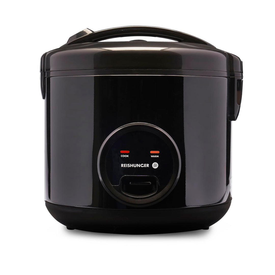 REISHUNGER Reiskocher & Dampfgarer mit Keramikbeschichtung, Schwarz, 1,8L - bis zu 10 Portionen - Sc