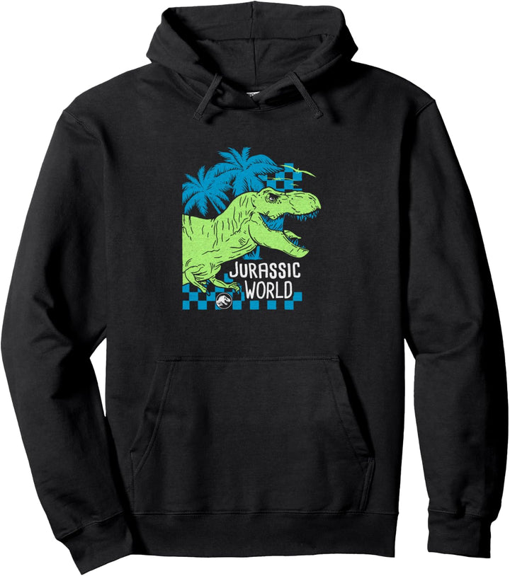 Jurassic World T-Rex Roaring Neon Side Profile Pullover Hoodie