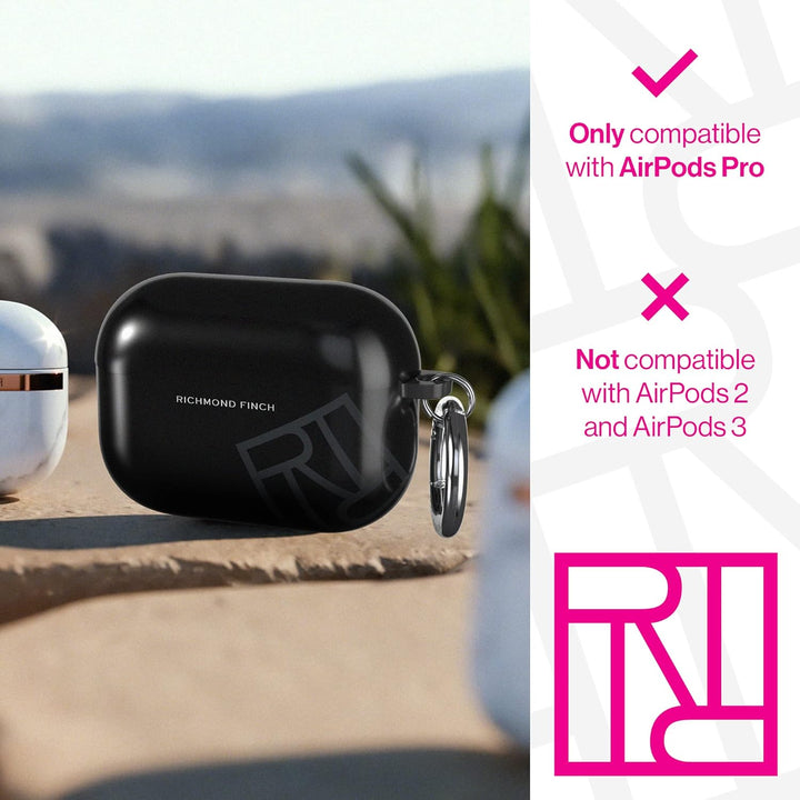 Richmond & Finch Kompatibel mit AirPods Pro Hülle, Schwarz Schutzhülle Kompatibles Kabelloses Blueto