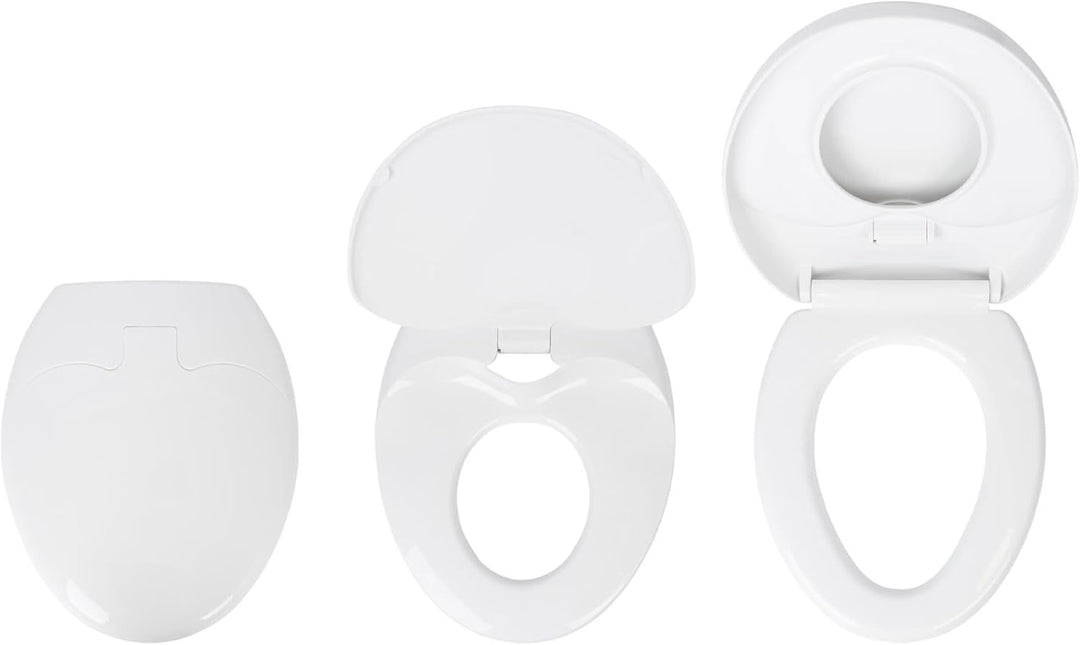 1x Weiss Soft-Close Familien-Toilettensitz - Plastik Kleinkind Kinder Kind Badezimmer Klo Üben aufs